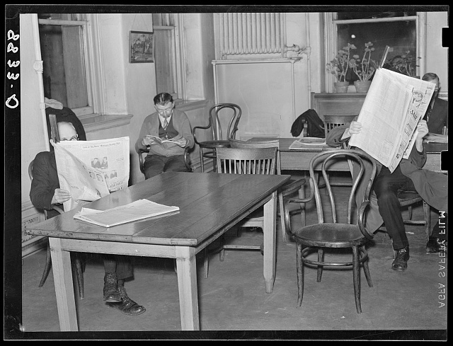 Newspaper reading room of public library. Omaha, Nebraska