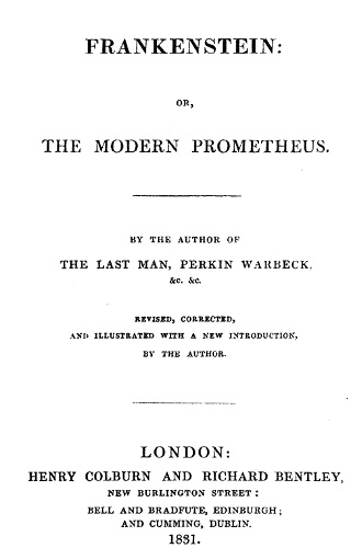 Frankenstein historic edition title page